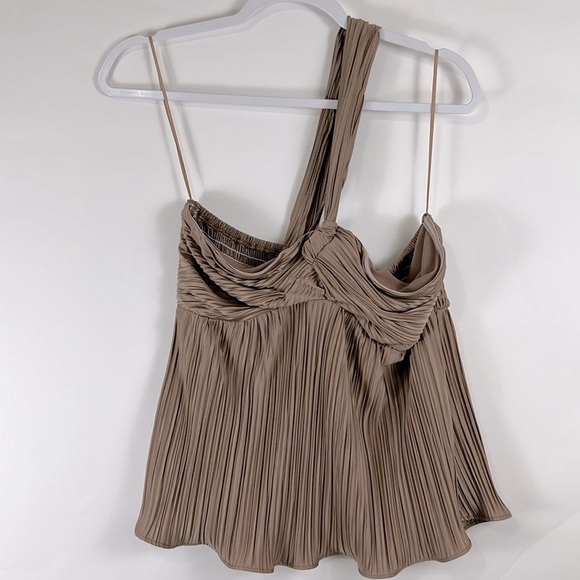 Heartloom January Asymmetric Silky Babydoll Top in Cafe Brown Size Large - Picture 6 of 15